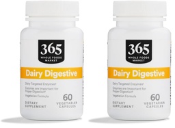 365 by Whole Foods Market, Dairy Digestive Enzymes, 60 Count (Pack of 2)