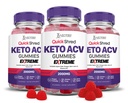 Justified Laboratories Quick Shred Keto ACV Gummies Extreme Advanced Formula 2000MG Apple Cider Essig Gummies mit Granatapfelsaft Pulver & B12 Vegan, Non-GMO 180 Gummys