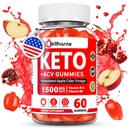 Keto ACV Gummies - Organic Apple Cider Vinegar Gummies Sugar Free,Contains Apple Cider Vinegar with Mother, Vitamin B12 & B6,Beetroot | Metabolism and Energy, Gluten-Free, Vegan-60 Count