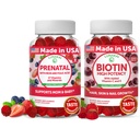 Lunakai Prenatale und Biotin Gummie Bundle - Schwangerschaft Multivitamin Gummy mit Eisen & Folsäure - Haar Haut und Nägel Wachstumsergänzung mit Vitamin C und E - 30 Tage Versorgung