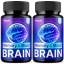 (2 Pack) Brain Memory and Mood Capsules, Memory & Mood Brain Capsulas Supplement, Brain Health & Loss Support Pills, Cleansing Double Clean Pastillas, Advanced Wellness Nootropic Pills Reviews (120ct)