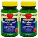 Melatonin Schlaf Gesundheit Nahrungsergänzungsmittel Tabletten, Spriing Vallley Erdbeeren, 10 mg, 120 Ct Fast Dissolve (Paket von 2)