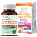 Memory Hrx - Gehirnergänzung unterstützt kognitive Funktion verbessert Gedächtnis und Fokus, Gehirnvitamine und kognitive Ergänzung, glutenfreie Milchprodukte - 60 vegetarische Kapseln