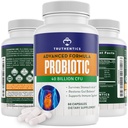 TRUTHENTICS Probiotici 40 miliardi di CFU con Prebiotici - Bifidobacterium Lactobacillus Acidophilus Paracasei Probiotici per Uomini e Donne - Shelf Stable - 60 capsule vegane