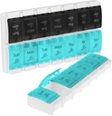 Vive Pill Organizer 2 Mal pro Tag - Wöchentliche große Am Pm Pille Box 7 Tag - Tag und Nacht Medikamentespender für Vitamin, Nahrungsergänzungen, Fischöl - Reise Pille Fall Arthritis Freundlich mit Push-Taste
