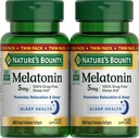 Nature's Bounty Melatonin 5mg, 100% Drug Free Sleep Aid, Nahrungsergänzung für Entspannung und Schlaf Gesundheit - 4 Monate Versorgung, 60 Rapid Release Softgels Twin Pack (120ct)