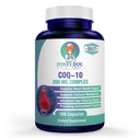 CoQ10 - Co-Enzyme Q10-200 mg - Hervorragender Wert - 200 Caps - Schnelle Absorption - Veg. Caps - Non-GMO - Ubiquinone - Herz- & Zelluläre Energie & Gehirn Ergänzung von Foxxy Doc