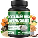 BMVINVOL Psyllium Husk Fiber Supplement t mit Fenugreek, Apple Cider Essig, Turmeric, Ginger, Black Pepper- Digestion Health Support - 60 Kapseln