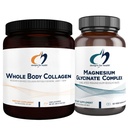 Designs für Gesundheit Magnesium Glycinat Complex (60 Kapseln) & Ganze Körper Kollagen (30 Portionen) Bundle - Hohe Absorption Magnesium mit Premium Collagen Pulver zur Unterstützung von Knochen, Haut und Gelenken
