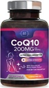 Coenzym Q10 200mg pro Servierergänzung - Ultra hohe Absorption, Antioxidans für Herz-Gesundheit & Energie Produktionsunterstützung - CoQ10 (Ubichinon) Co Q 10 Supplement & Vitamine 100mg Jeder - 120 Softgels