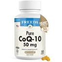FREEDA CoQ10 50mg - Kosher Vegan Co-Q 10 Ergänzung für Herz-Kreislauf-Gesundheit, Blutdruck-Unterstützung, Gum Gesundheit & Gesundes Alter - Pure Coenzym Q10 - Ubiquinone CQ10 Supplement (50 Count)