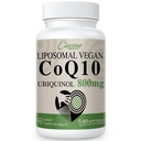 Liposomal CoQ10 800mg Ubiquinol Softgel, Max Absorption Ubiquinol Coenzym Q10, Ubiquinol CoQ10 Ergänzung für Antioxidans, Herzfunktion & Energieproduktion, Pure CoQ10 800mg, 60 Vegan Softgels