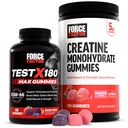 Force Factor Performance Bundle: Test X180 Max T-Booster (60 Mixed Berry Gummies) & Creatine Monohydrat 5g (150 Watermelon Gummies)
