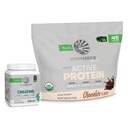 Sunwarrior Active Protein Pulver Pflanzenbasierte 45 Servierungen Schokolade Flavored & Kreatin Monohydrat Pulver 60 Servierungen