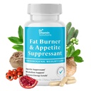 Fat Burner für Damen und Herren - Appetit Suppressant für Gewichtsverlust - Pillen w/Metabolismus Booster Thermogenic Weight Loss Supplement - Chrom, Koffein & Grüner Tee - 30 Kapseln