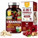 Number One Nutrition Premium D Mannose Supplement für Frauen und Männer [Max Strength, 1350MG] Natürliche D-Mannose mit Cranberry, Hibiscus und Dandelion für Urinary Tract Health, 120 Count