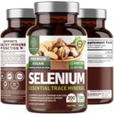 N1N Premium Sélénium pur [200MCG, absorption maximale] Tracé minéral essentiel pour soutenir l'immunité et la fonction de la prostate, 180 bouchons de vésicule