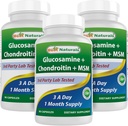 Best Naturals, Glucosamine Chondroitin MSM Supplements, 2600 mg pro Servierung, 90 Kapseln (90 Count (Pack von 3))