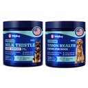 Hundeauge und Leber Wellness Bundle - Vision Unterstützung Kaut mit Antioxidantien und Omega-3s Plus Milchdistel Leber Detox Kaut mit NAC und Curcumin - Natürliche tägliche Gesundheitsunterstützung für Hunde aller Rassen