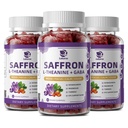 10-in-1 Safran-Gummi ergänzt mit L-Theanin 200mg, GABA, Ashwagandha, Kurkuma, Lutein, Zeaxanthin & Astaxanthin für Stimmung, Fokus & Auge Unterstützung Zuckerfrei, Vegan, Berry Flavor, 3 Packung
