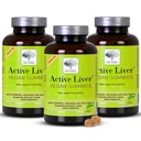 Neue Nordic Active Liver Gummis, Milchdistel, Artichoke & Turmeric Supplement, Natürliche Peach & Mango Flavor, Sugar Free & Vegan, 60 Count (Pack mit 3)