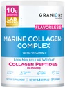 Marine Collagen Powder Unflavored - 10g Type I Hydrolyzed Collagen Peptides with Natural Acerola Vitamin C Antioxidant - Hair, Skin, Nails Vitamins for Women & Men- Pro-Aging Beauty Supplement - 9.8oz
