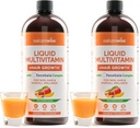 NatureWise Multivitamine liquide croissance des cheveux pour les femmes et les hommes + Tocogaia® pour la croissance des cheveux et l'élasticité de la peau support + biotine, vitamine D, E, B - sans sucre, végétalien - 30 fl oz[30 portions], (paquet de 2)
