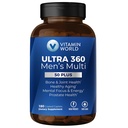 Vitamin World Ultra 360 Multivitamin for Men 50 Plus, Men's 50+ Multivitamin with Minerals & Herbs for Prostate Function, Supplement with Vitamin A, C, D, E & Zinc for Healthy Aging, 180 Caplets