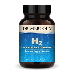 Dr. Mercola H2 Idrogeno molecolare - Supporta l'invecchiamento sano, l'energia cellulare e la salute del cervello - con Magnesio Elementale - GMO-Free, Gluten-Free & Soy-Free - 30 compresse (30 Serve)