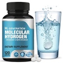 Hydrogen Water Tablets, H2 Molecular Hydrogen for Drinking Water, 120 Count Dissolvable Hydrogen Tablets, Optimized Absorption and Rapid Dissolution, Boosts Energy & Metabolism, Non-GMO, Gluten Free