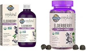 Garten des Lebens Bios Pflanzenbasierte Elderberry Immune Syrup 6.59 fl oz & Traditionelle Medikamente Throat Coat Organic Pectin Throat Drops, Lemon Ginger Echinacea, Soothes Sore Throats, 16ct.
