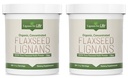 Lignans for Life - Natural Bulk Ground Flaxseed Powder - Omega 3 & 6 Fettsäuren Gefüllte hochfaserige Antioxidantien - Unterstützt gesundes Herz und Haar, gesundes Immunsystem - 60 Servierungen 80mg pro Tab, 2 Pack