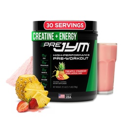 JYM Supplement Science Pre JYM Pineapple Strawberry Pre Workout Pulver für Männer und Frauen, BCAAs, Nootropika, Kreatin HCI, Citrullin, Beta-Alanin, Betain, Taurin, Huperzin, 30 Portionen