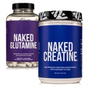 NAKED Pure Micronized Creatine Monohydrate 200 Servierungen + Pure L-Glutamin 240 Kapseln Bundle: Vegan, Non-GMO, Glutenfrei. Minimieren Sie Muskel Breakdown & Verbessern Proteinsynthese. Nichts Künstliches