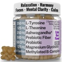 L-Tyrosine L-Theanine Methylated Vitamin B Complex Magnesium Glycinate Probiotic Fiber for Kids Adults Men Women w. Chicory Root Inulin 5-MTHF B12 P5P B6 B9 B5 B3 Powder Capsule Pill Supplement Alt