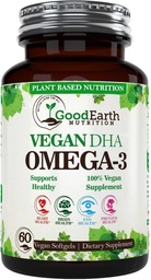 Algal Oil - Vegan DHA Omega 3 Fischöl-Ergänzungen - Brain Booster,Supplement & Prenatal Vitamin - liefert gesunde Herz- und Immununterstützung - Burpless Algae Supplement - 60 Mini Fish Softgels