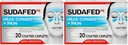 Sudafed PE Non-Drowsy Head Congestion + Pain Relief Caplets mit Ibuprofen 200 mg & Phenylephrin HCl 10 mg, Nasal Decongestant & NSAID Pain Reliever & Fever Reducer, 20 ct (Paket von 2)