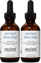 Ionic Liquid Lithium Drops | Magnesium, Sodium, Potassium, Lithium | Brain Health | Trace Mineral Drops | 60 mL (2 Fl Oz) (Pack of 2)