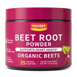 Organic Beet Root Powder Drink Mix, Natural Superfood Supplement with Beets Powder for Daily Nutrition, Stickoxide Support, Energy, Endurance & Circulation, Clean Beetroot Formula