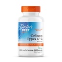 Doctor's Best Collagen Types 1 & 3 with Vitamin C, Non-GMO, Gluten Free, Soy Free, Supports Hair, Skin, Nails, Tendons & Bones, 500 mg, 240 Caps (DRB-00263)