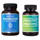 Zentastic 4-in-1 Magnesium Complex - Chelated Magnesium Glycinate, Malate, Taurate & Lactate & Probiotics & Prebiotics Supplement