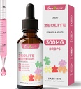 Zeolite Detox for Kids & Adults, 300 mg Zeolite Clinoptilolite Liquid with Vitamin B12 & D3, Vitamin C & Zinc Gluconate, Immune Support & Gut Health, Natural Strawberry Flavor, 2 Fl Oz