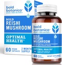 Bold Botanica Reishi Mushroom Capsules - 100% Fruchtkörper - Concentrated Organic Reishi Extract for Immune Support & Core Wellness - No Mycelia & No Grain - 60 Vegan Capsules
