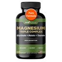 Gade Nutrition Magnesium Triple Complex with Magnesium Glycinate, Magnesium Malate & Magnesium Taurate | Pure Magnesium Supplement for Sleep and Calm, Veggie Capsules | Made in USA
