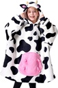 Giggling Getup Wearable Blanket Hoodie für Mädchen und Jungen Sherpa Fleece Kapuzenpullover Sweat Warme Jacke Cozy Sherpa Tragbare Throw Oversized Hoodie mit riesigen Pocket &amp; Sleeves für Kinder Kuh