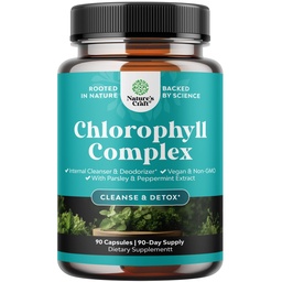 Chlorophyll Capsules for Cleanse and Detox Support - Internal Deodorant Pills for Body Odor with Mint & Parsley Extract Healthy Skin Immunity & Digestive Support - Vegan Non-GMO & Gluten Free (90ct)