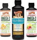 Barlean's Vegan Omega 3 Algae Öl Liquid Supplement Bundle, enthält Flaxseed und Algae Öl Blend, Ingwer Peach und Pink Lemonade Flavors, EPA und DHA Fettsäuren