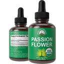 USDA Organic Passion Flower Extract Vegan Liquid Drops with High Bioavailability for Women and Men. Organic Passionflower Supplement with Zero Sugar and Gluten Free. for Calm, Relaxation Support.