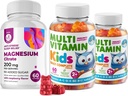Kinder Multivitamin-Gummien 14 essentielle Vitamine und Magnesium-Gummien Sugar-Free - Tägliche Ergänzung Vitamin A, C, D, E Vegetarische B6&B12, Zink, Biotin mit Zucker-freien Magnesium-Kalk-Schauen für Kinder &amp; Erwachsene