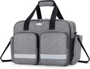 Trunab Medical Bag - Leere Erste Hilfe Tasche für Krankenschwester, Arzt, Sanitäter - Home Care Krankenpflege Tasche mit gepolsterter Schicht für Laptop - Patentiertes Design - Grau